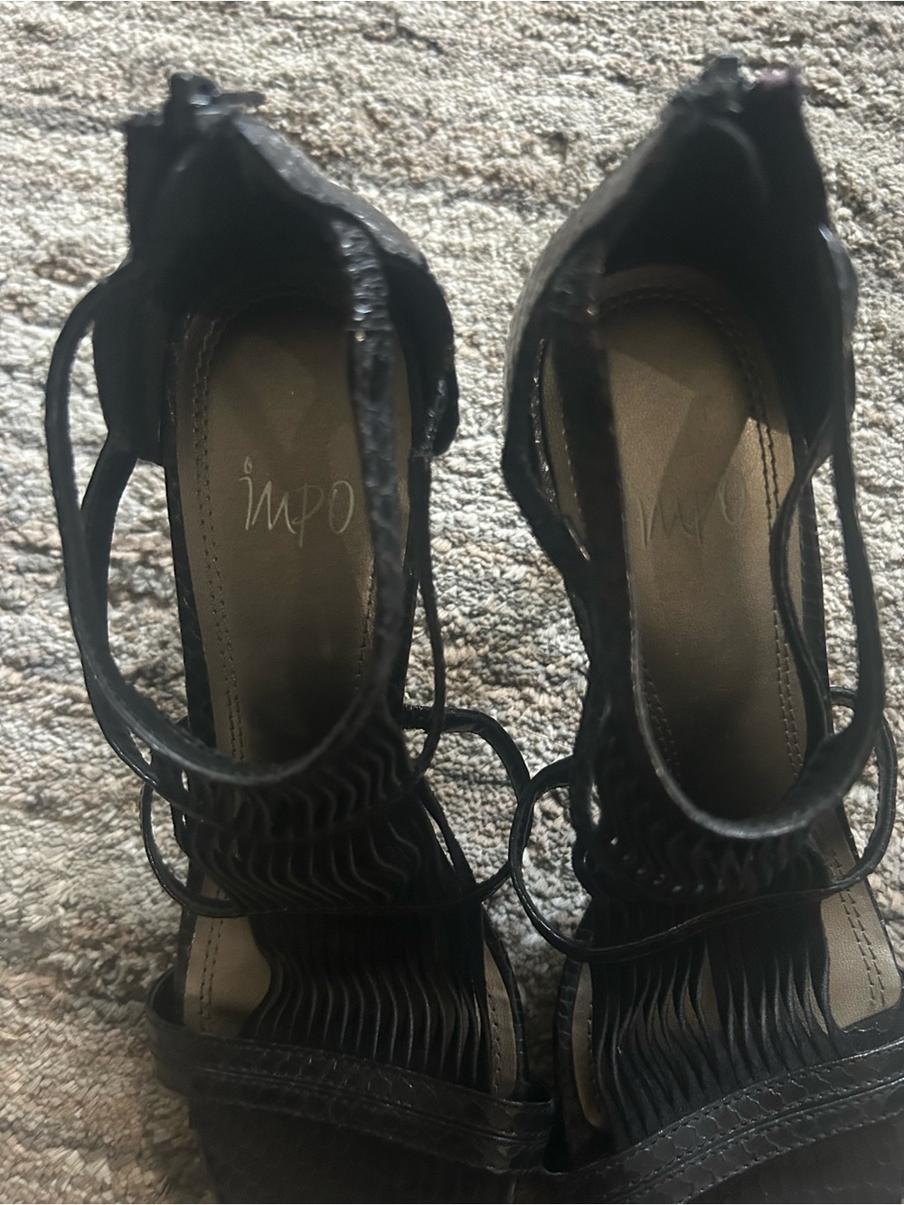 Women's Black Strappy High-Heel Sandals - Picture 5 of 6